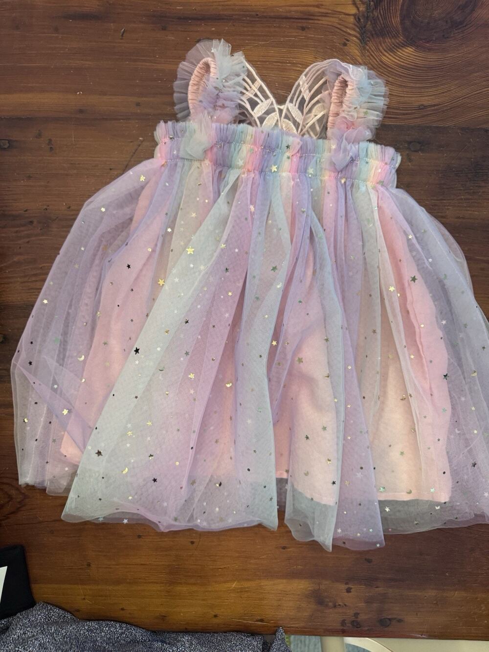 Jades Closet Baby Girl Rainbow Butterfly Stars Tulle Dress 18-24 Months